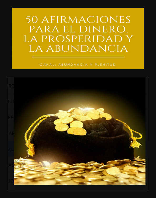 Portada del PDF 50 afirmaciones para el dinero, la abundancia y la prosperidad!!